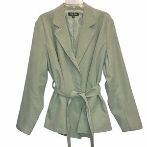 Mo-Ka Santa Fe Apparel Plus Size Sage Green Belted Walking Coat/Blazer Size 2X